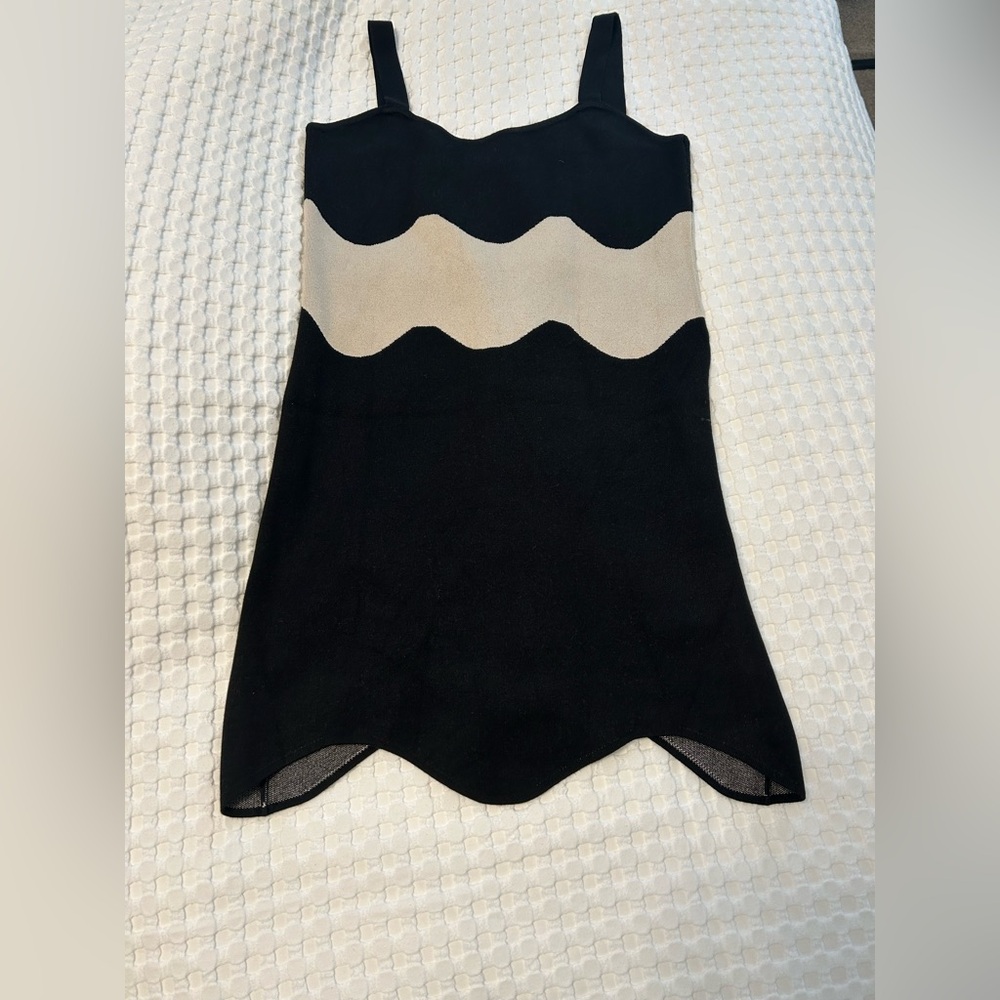 Black and Cream knit Sleeveless Dress (anthropology)